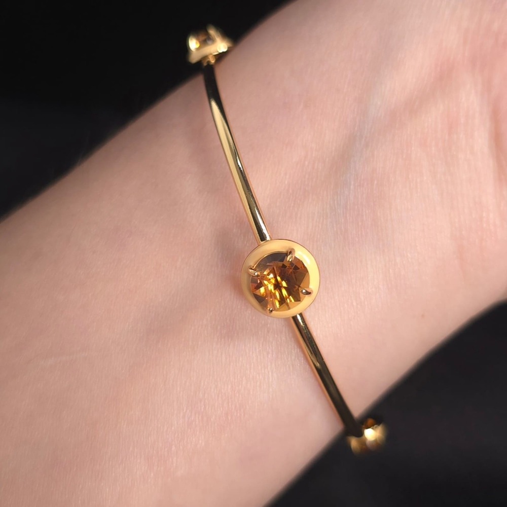 ANTHROPOLOGIE Women's New‎ Bracelet Gold Plated Brass Glass Enamel Slip On